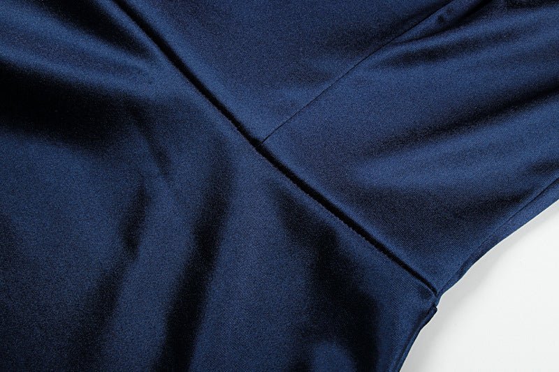 2025 summer new style sea blue deep noble and elegant sleeveless backless tube top dress