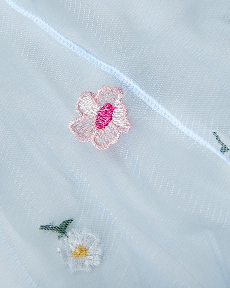 Sexy See-Through 3D Flower Lace Mesh Suspender Dress