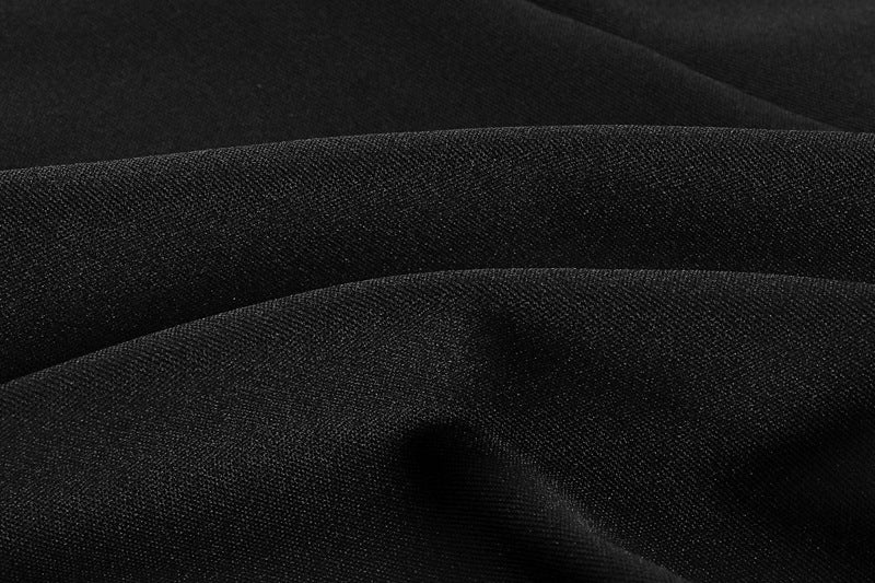 Fur collar one-shoulder long-sleeved slim evening dress