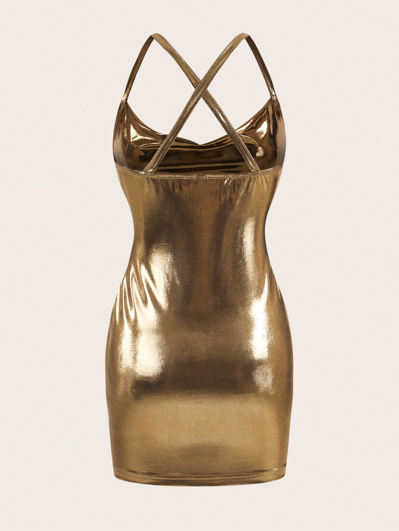 ICON Concert Outfits Ladies' Draped Neck Bodycon Mini Slip Dress With Shoulder Strap