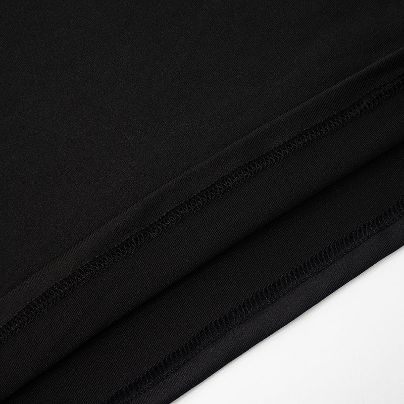 Mesh splicing finger sleeve long sleeve high collar slim bodycon long dress