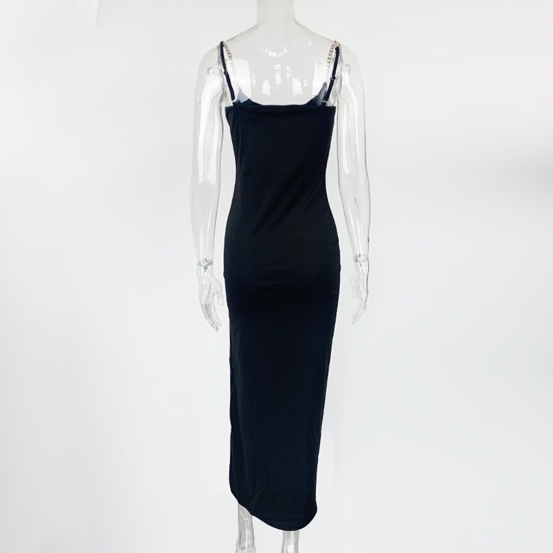 New Sxy Slit Chain Suspender Dress