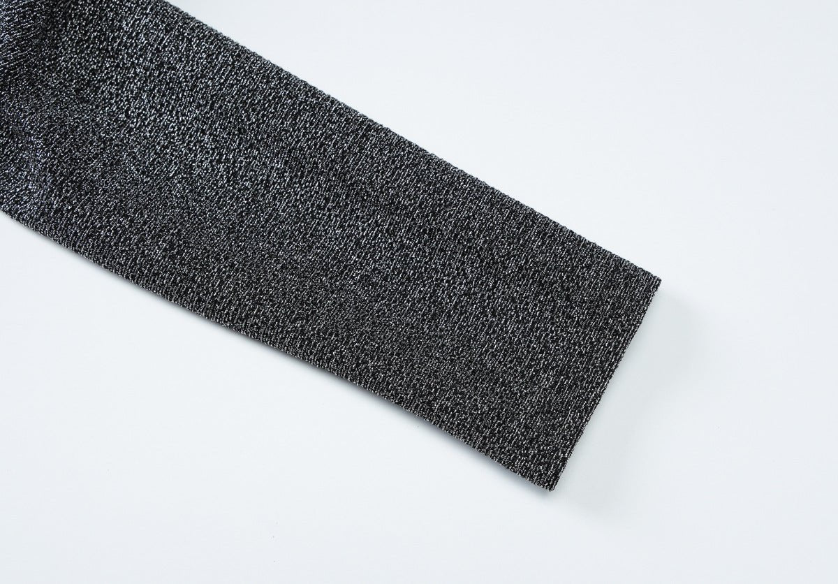 Oblique collar off-shoulder long sleeve composite bright silk fabric waist slimming bodycon dress