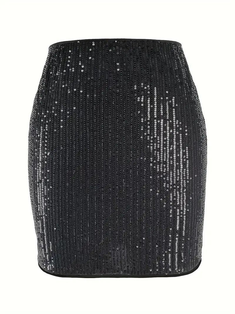 Party style sxy sequined hip-wrapped high waist short mini skirt