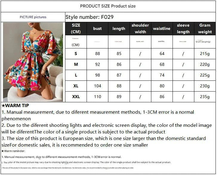 Flower print cross-neck belt dress