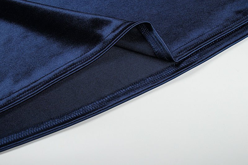 2025 summer new style sea blue deep noble and elegant sleeveless backless tube top dress