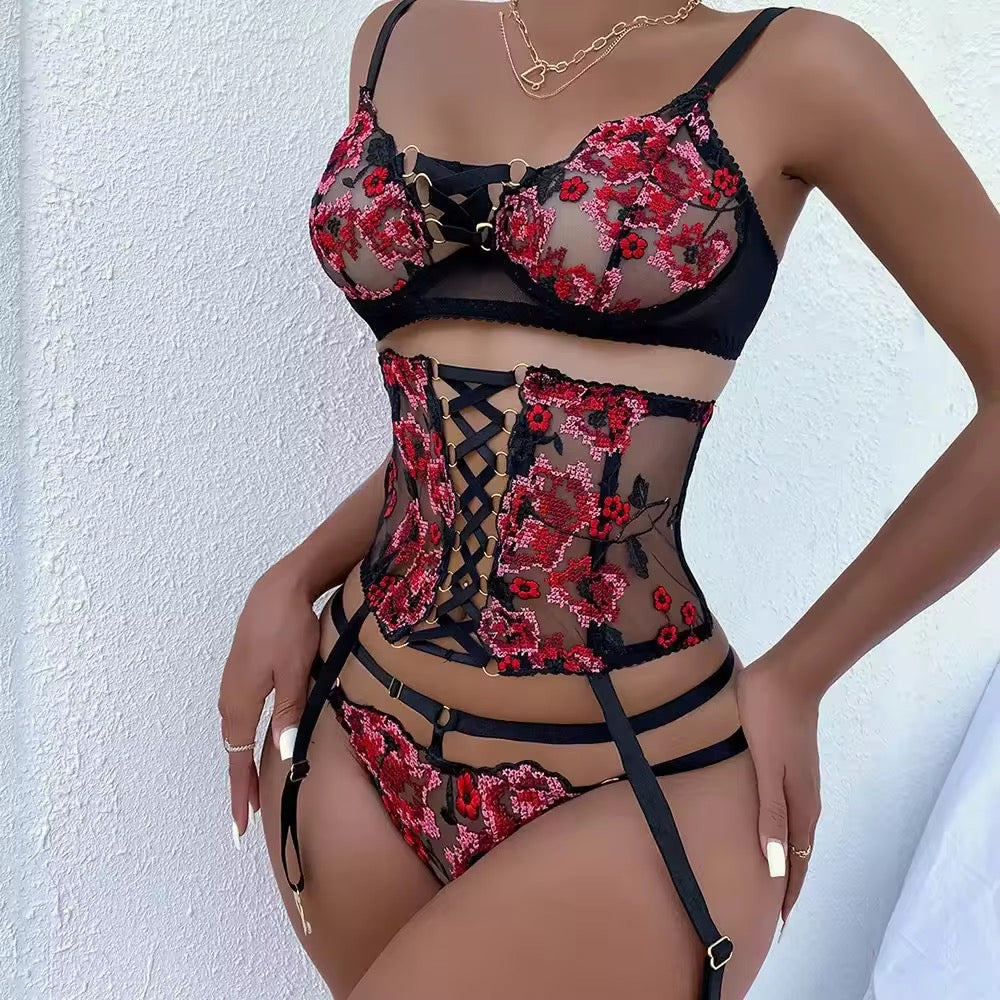 Net Embroidered Lingerie