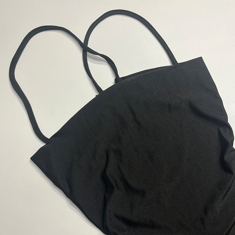 American spring new long dress backless lace-up chest wrap dress