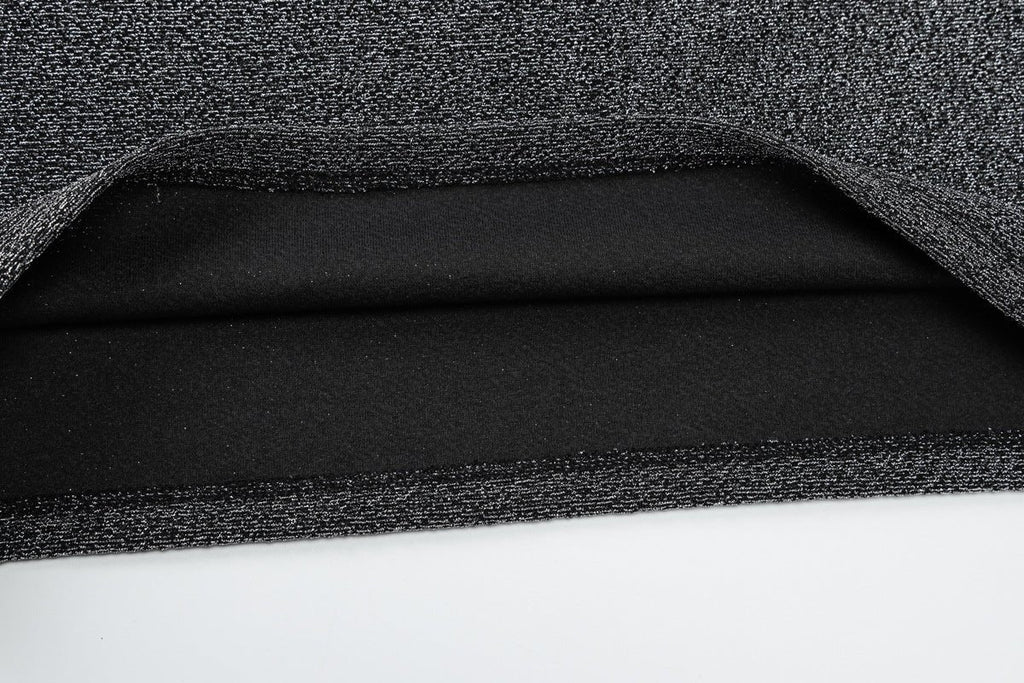 Oblique collar off-shoulder long sleeve composite bright silk fabric waist slimming bodycon dress