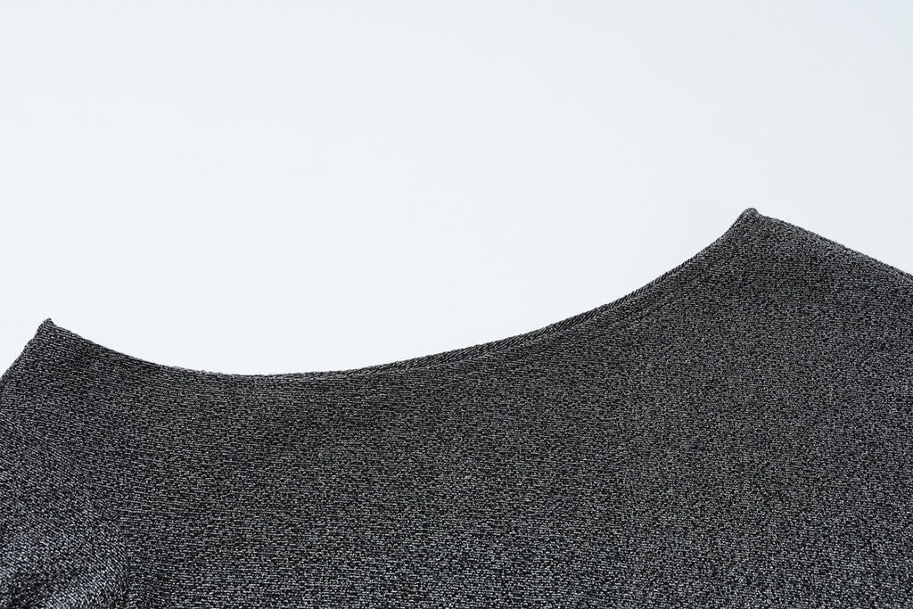 Oblique collar off-shoulder long sleeve composite bright silk fabric waist slimming bodycon dress