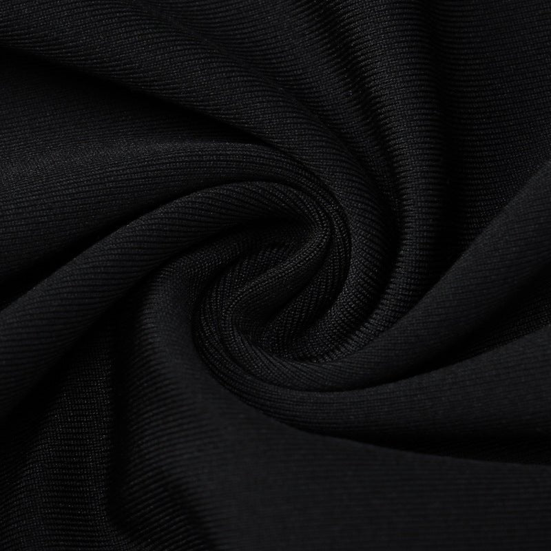 Sxy slim long-sleeved backless solid color bodycon dress