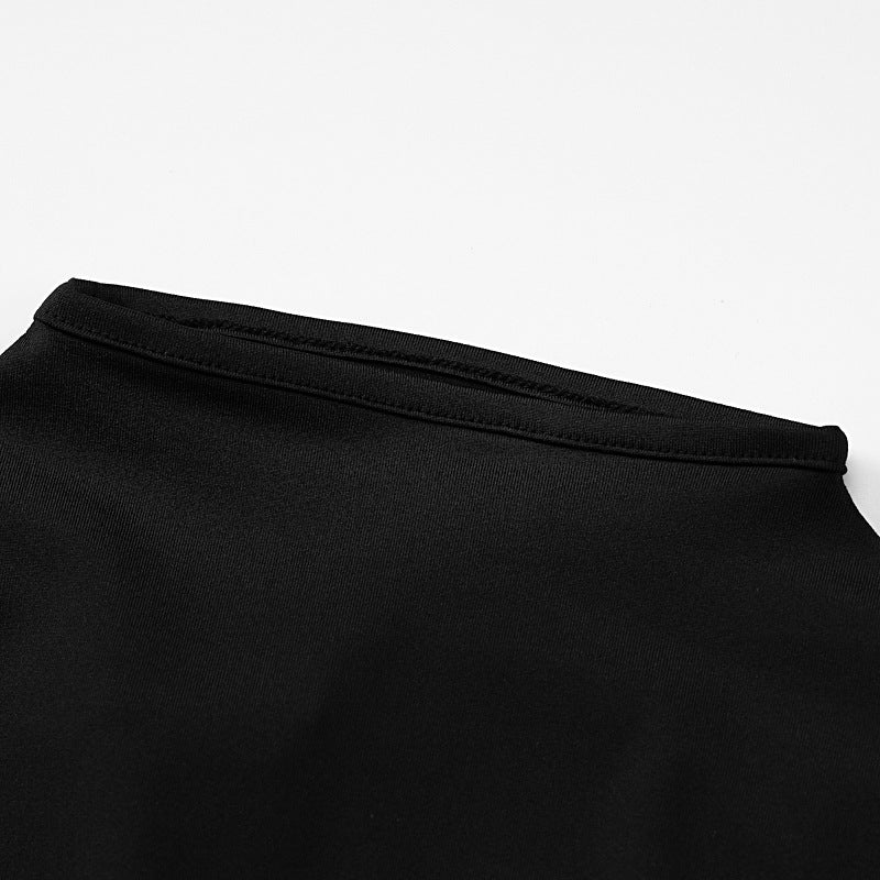 Sxy slim long-sleeved backless solid color bodycon dress