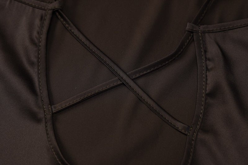 Women's summer new nightclub dress satin one-shoulder sexy backpack bodycon dress